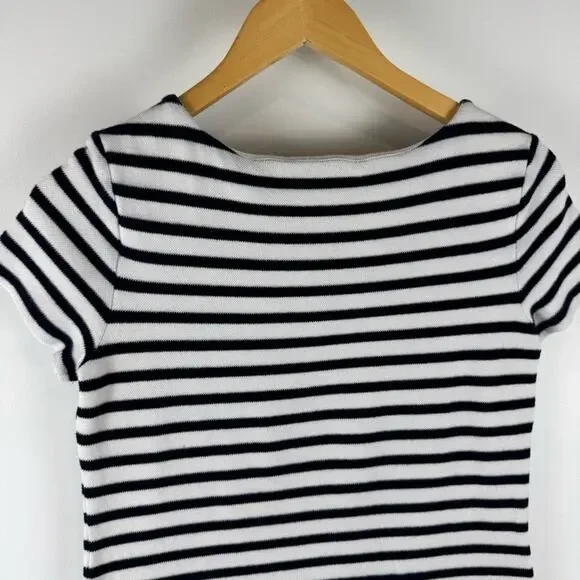 Talbots Striped Navy Blue and White Dress ~XS - Picture 6 of 10